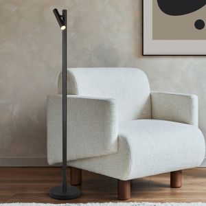 Sort genopladelige gulvlampe modern, Peniguet, 3W, varm til kold hvid justerbar LED, med beröringsdimmer