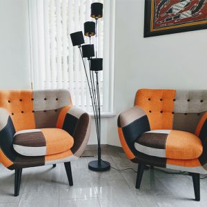 Sort gulv lampe modern, Koge, med brytare