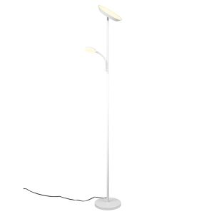 Hvid gulv lampe modern, Shahid, 17W, varm til kold hvid justerbar LED, med beröringsdimmer