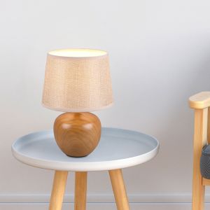 Keramik bordlampe beige, Yet, med brytare