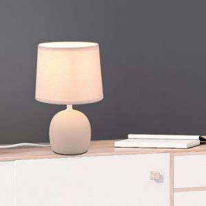 Keramik bordlampe brun, Myrna, med brytare
