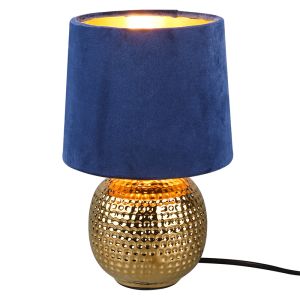 Keramik bordlampe guld, Jorre, med brytare