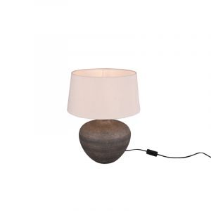 Keramik bordlampe brun, Ulo, med brytare