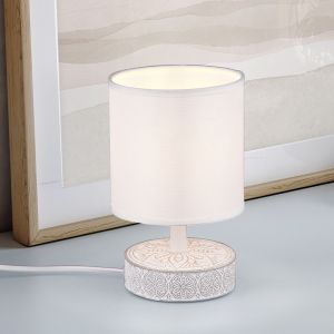 Keramik bordlampe hvid, Lola, med brytare