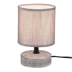 Keramik bordlampe brun, Lola, med brytare