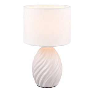 Hvid bordlampe retro, Roeland, med brytare