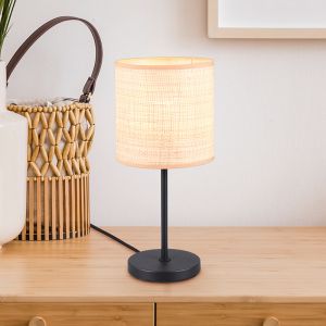 Creme bordlampe rustik, Peder, med brytare