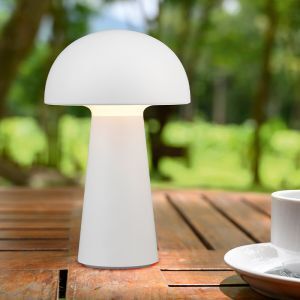 Hvid udendørs bordlampe modern, Rachelle, 2W, 3000K LED, IP44, med brytare