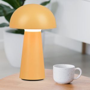 Gul udendørs bordlampe modern, Rachelle, 2W, 3000K LED, IP44, 3 trins lysdæmper