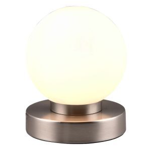 Nikkel bordlampe metal, Serdal, med brytare