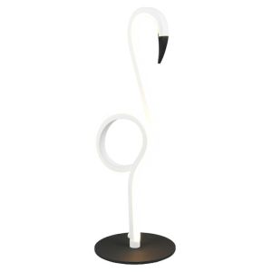 Hvid bordlampe design, Puk, 6W, 3000K LED, med brytare