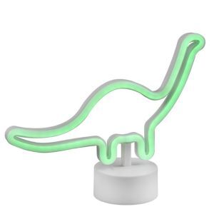 Hvid bordlampe til børneværelse plast, Dino, 2W, 3000K LED, med brytare