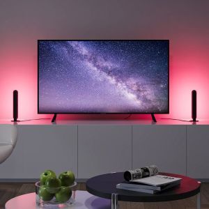 2 sorte bordlamper modern, Umit, 3W, RGB LED, med fjärrkontroll