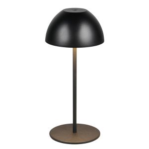 Sort genopladelige bordlampe plast, Mikhail, 2W, 3000K LED, IP44, med beröringsdimmer