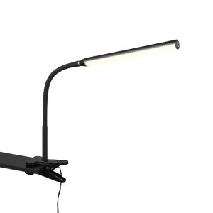 Sort klemmelampe modern, Rommert, 5W, varm til kold hvid justerbar LED, med beröringsdimmer