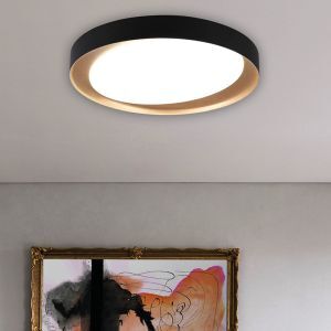 Sort plafond modern, Joas, 24W, varm til kold hvid justerbar LED, med fjärrkontroll