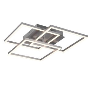 Nikkel plafond modern, Bibiana, 28W, varm til kold hvid justerbar LED, med fjärrkontroll