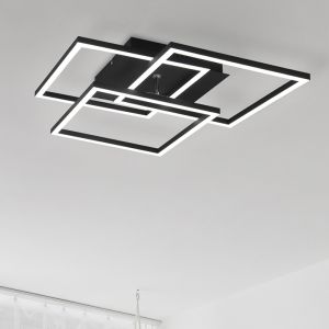 Sort plafond modern, Bibiana, 28W, varm til kold hvid justerbar LED, med fjärrkontroll