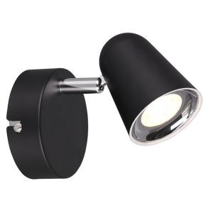 Sort vægspot modern, Taj, 3W, 3000K LED