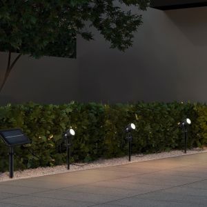 Sort solcellelampe på spyd, Mijke, 0,5W, 4000K LED, IP44