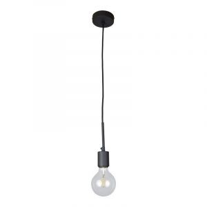 Industri pendler lampe uden skærm sort, Bolb