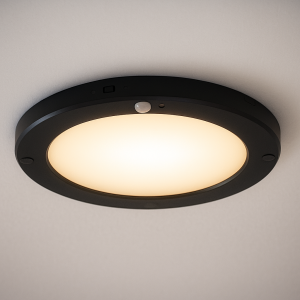 Plast loftslampe med sensor sort, Luan, 20W, 3000K LED