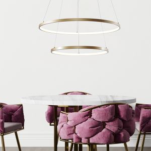 Design pendler lampe guld, Kubra, 50W, varm til kold hvid justerbar LED