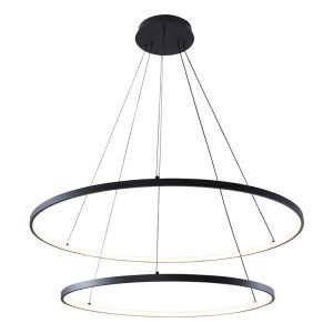 Design pendler lampe sort, Kubra, 60W, varm til kold hvid justerbar LED