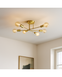 Modern loftlampe guld, Amos