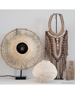 Rattan bordlampe brun, Cordoba, med brytare