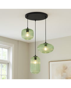 Retro pendler lampe grøn, Charlois