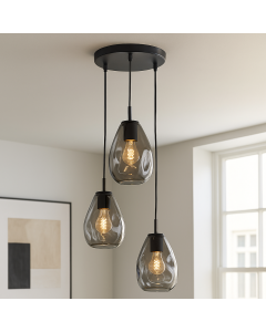 Design pendler lampe grå, Evito