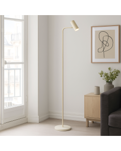 Modern gulv lampe beige, Carlos, med brytare