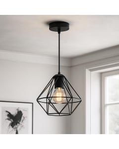 Industri pendler lampe sort, Jochem