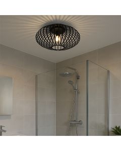 Industri loftlampe badeværelse sort, Lieve, IP44