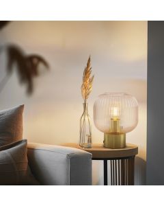 Retro bordlampe lyserød, Charlois, med brytare