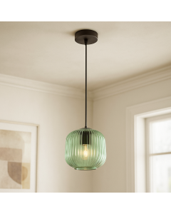 Design pendler lampe grøn, Charlois