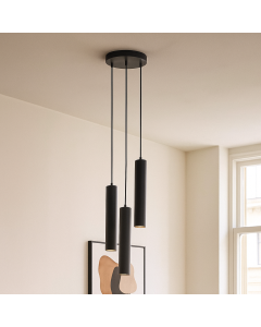 Modern pendler lampe sort, Nadi