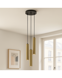 Modern pendler lampe messing, Nadi