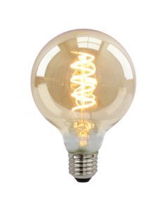 Dæmpbar Olucia E27 LED pære, Tuelo, G95, 4w, amber glas, 2200k