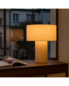 Modern bordlampe beige, Timmy, med brytare