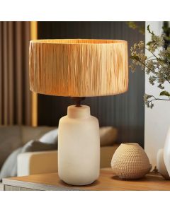 Papir bordlampe brun, Daisy, med brytare