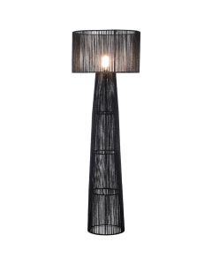 Rustik gulv lampe sort, Sanny, med brytare