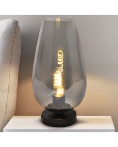 Design bordlampe grå, Andy, med brytare