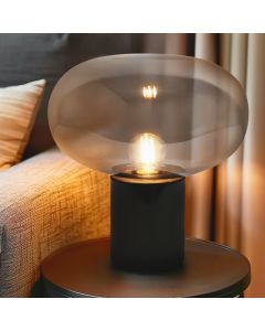 Marmor bordlampe grå, Alan, med brytare