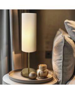 Modern bordlampe hvid, Gaya, med brytare