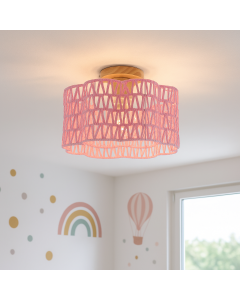 Papir loftlampe lyserød, Mickey