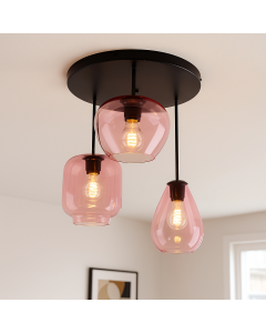 Modern loftlampe lyserød, Caia