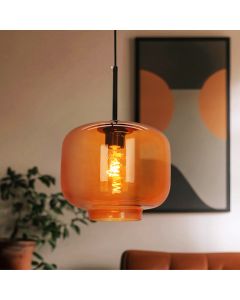 Retro pendler lampe brun, Anniek