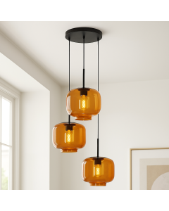 Retro pendler lampe brun, Anniek